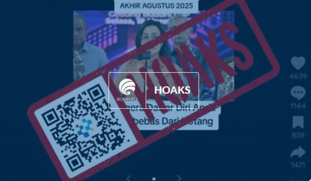 [HOAKS] Sri Mulyani Umumkan OJK Putihkan Pinjaman Online