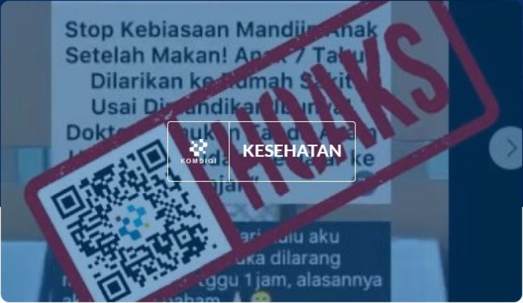 [HOAKS] Mandi setelah Makan Menyebabkan Asam Urat pada Anak-anak