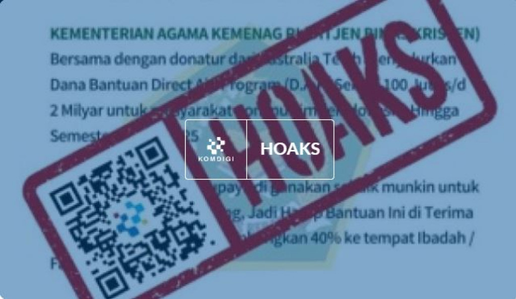 [HOAKS] Pendaftaran Dana Bantuan DAP 2025 untuk Umat Kristen