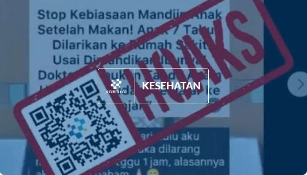 [HOAKS] Mandi setelah Makan Menyebabkan Asam Urat pada Anak-anak