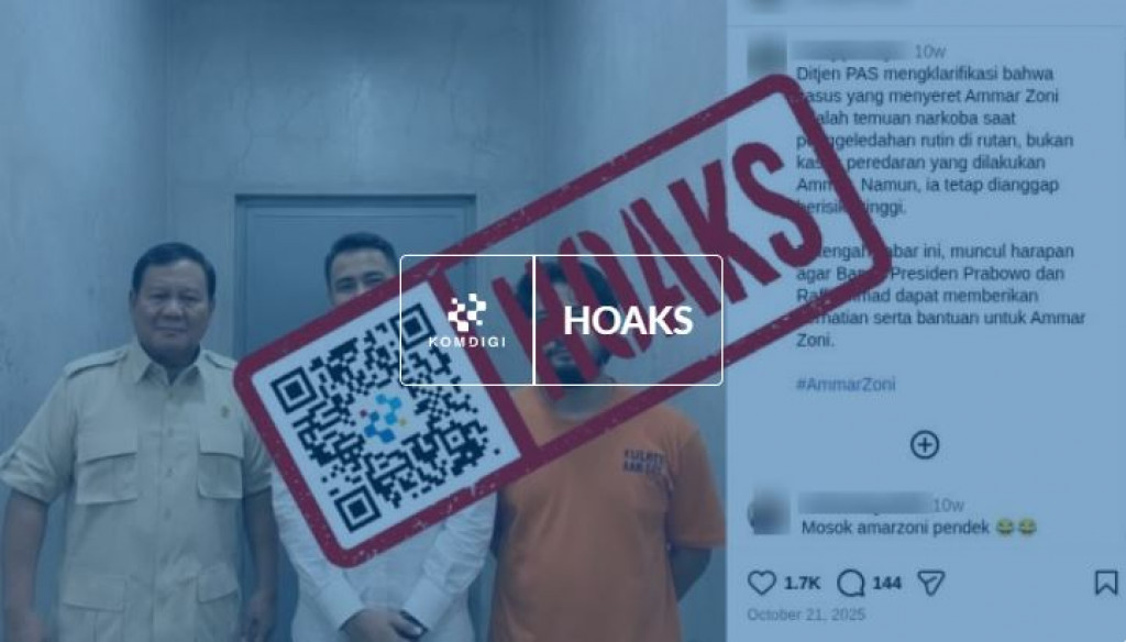 [HOAKS] Foto Raffi Ahmad dan Presiden Prabowo Bersama Ammar Zoni