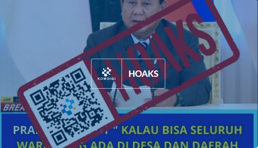 [HOAKS] Presiden Prabowo Sebut Warung Tidak Memberi Keuntungan untuk Negara