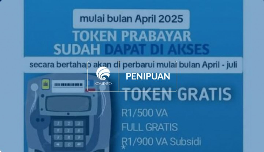 [HOAKS] Token PLN Gratis Mulai April - Juli 2025