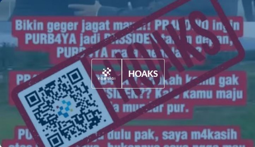 [HOAKS] Presiden Prabowo Ingin Jadikan Purbaya sebagai Presiden Tahun Depan