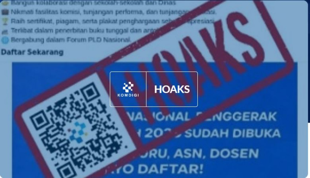 [HOAKS] Tautan Rekrutmen Nasional Penggerak Literasi Daerah 2026