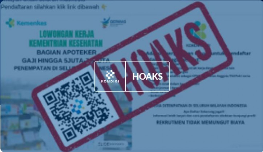 [HOAKS] Tautan Pendaftaran Lowongan Apoteker dari Kemenkes