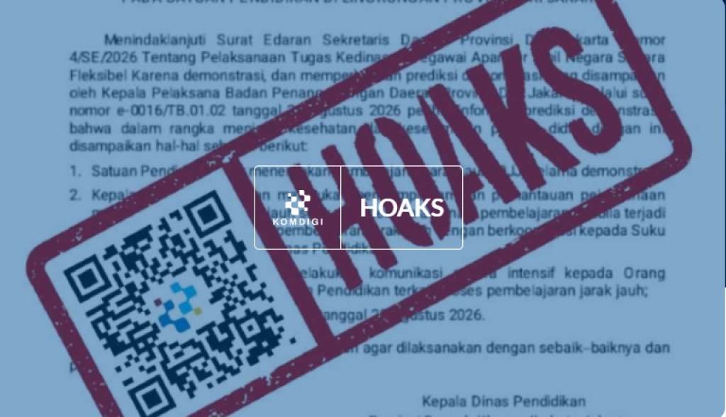 [HOAKS] Surat Edaran Pelaksanaan Pembelajaran Jarak Jauh karena Demonstrasi