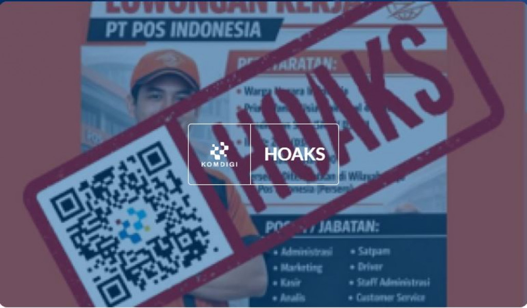 [HOAKS] Akun WhatsApp Pendaftaran PT Pos Indonesia 2026