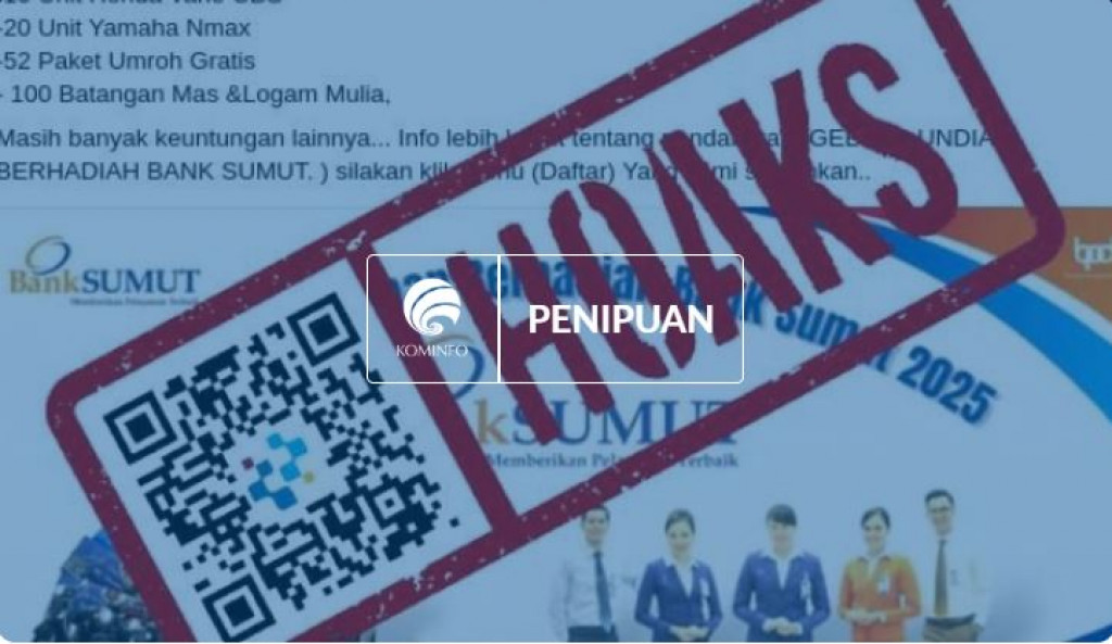 [HOAKS] Tautan Pendaftaran Undian Berhadiah Bank Sumut