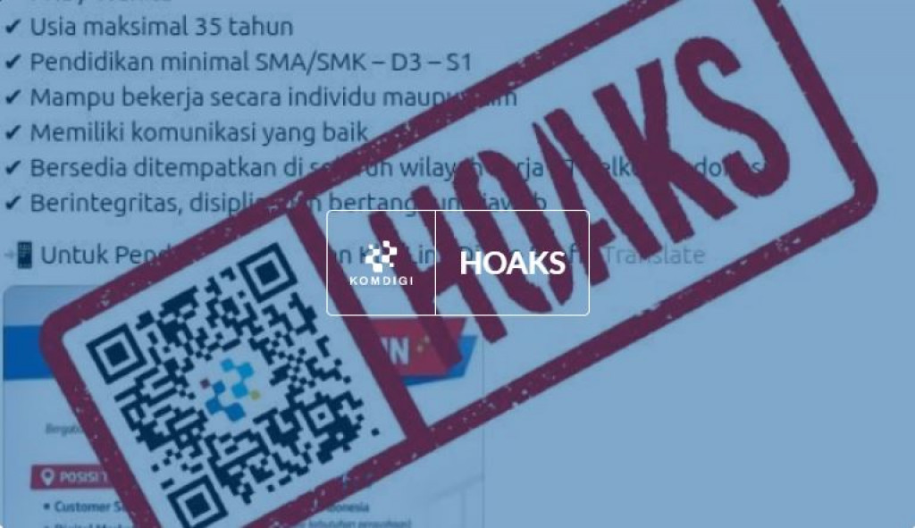 [HOAKS] Tautan Pendaftaran Lowongan Telkom Indonesia Tahun 2026