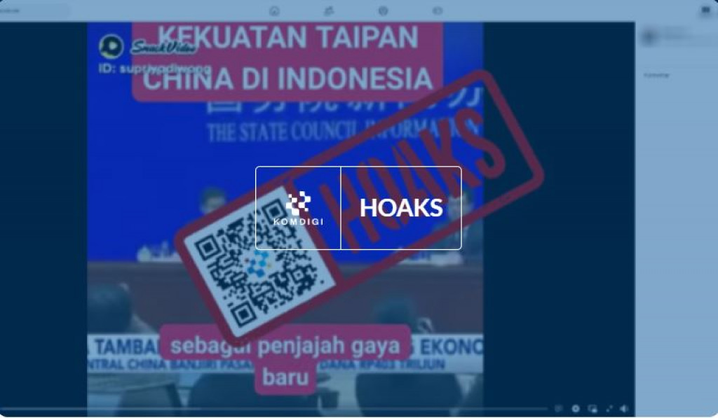 [HOAKS] Cina Pindahkan Warganya untuk Jajah Indonesia