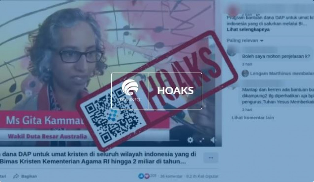 [HOAKS] Duta Besar Australia Tawarkan Dana Bantuan untuk Umat Kristen di Indonesia