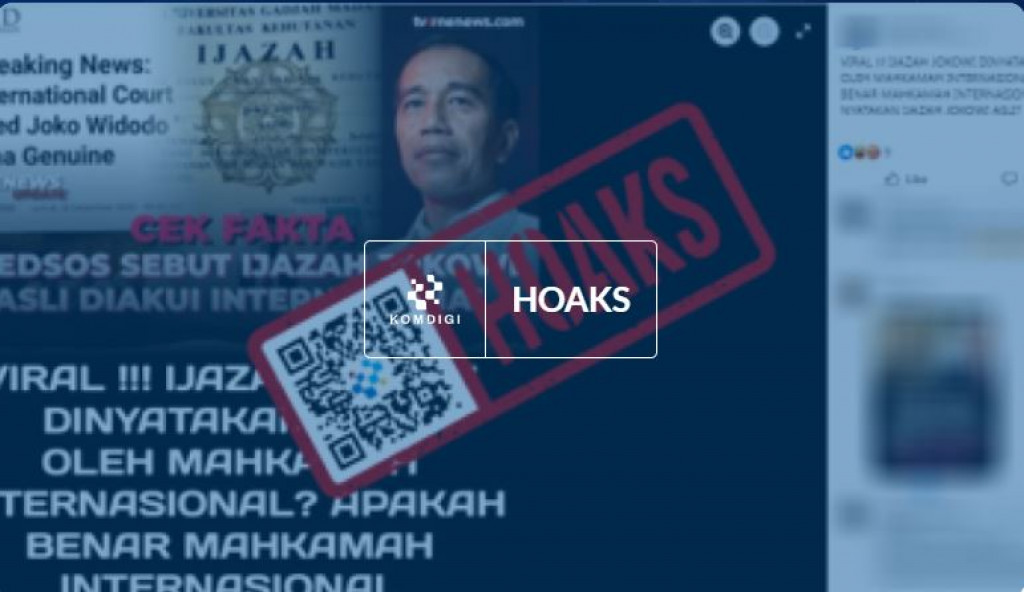 [HOAKS] Mahkamah Internasional Menyatakan Ijazah Jokowi Asli