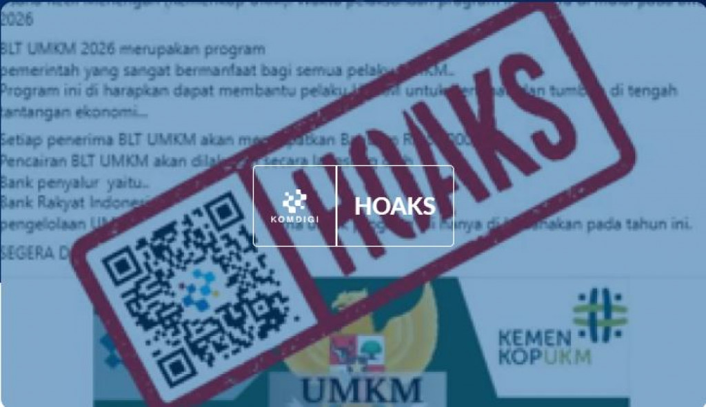 [HOAKS] Tautan Pendaftaran BLT UMKM 2026 Sebesar Rp50 Juta