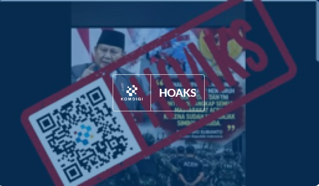 [HOAKS] Presiden Prabowo Perintahkan Polri Tangkap Semua Warga Aceh