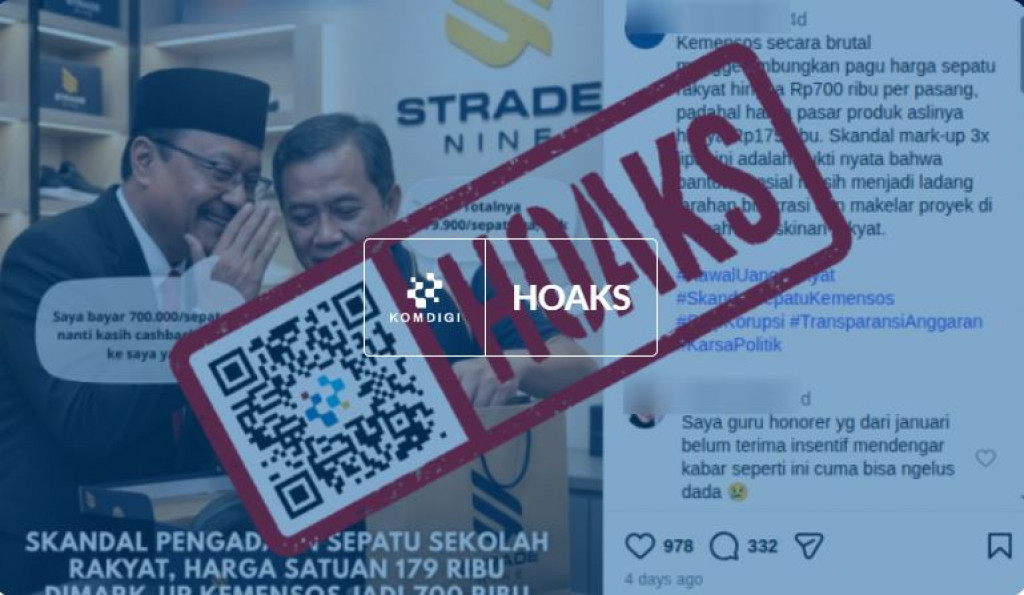 [HOAKS] Anggaran Pengadaan Sepatu Sekolah Rakyat Kementerian Sosial