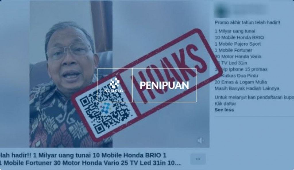 [HOAKS] Gubernur I Wayan Koster Umumkan Program Hadiah Akhir Tahun dari BPD Bali