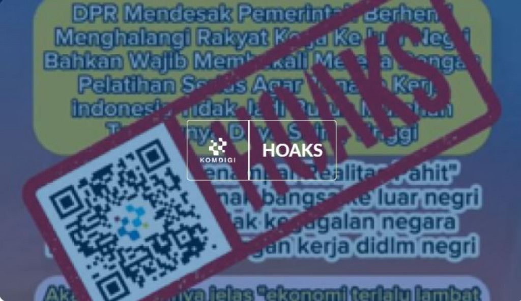 [HOAKS] DPR Desak Pemerintah Jangan Halangi Rakyat Kerja ke Luar Negeri
