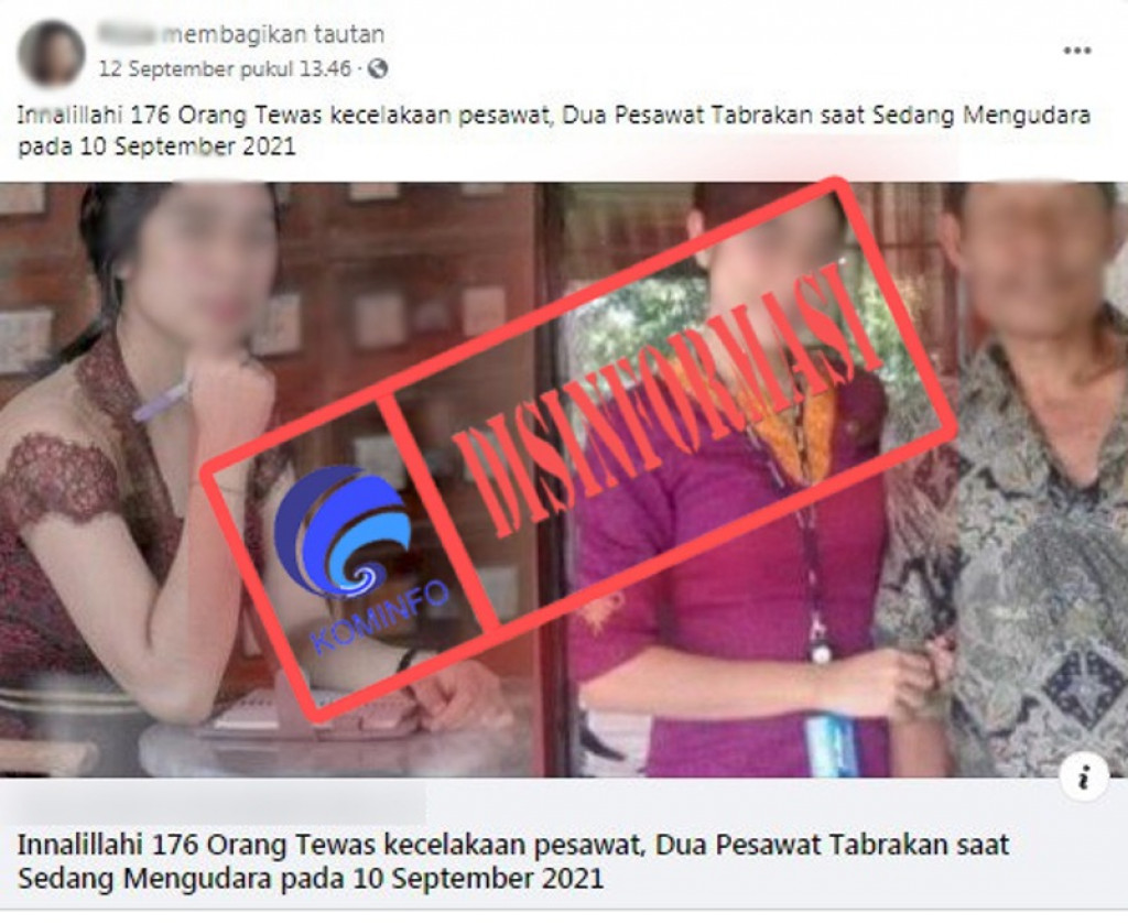 [DISINFORMASI] 176 Orang Tewas dalam Kecelakaan Pesawat pada 10 September 2021