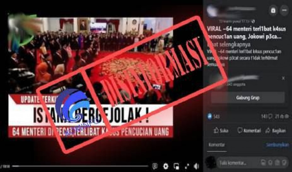 [DISINFORMASI] 64 Menteri Jokowi Terlibat Kasus Pencucian Uang