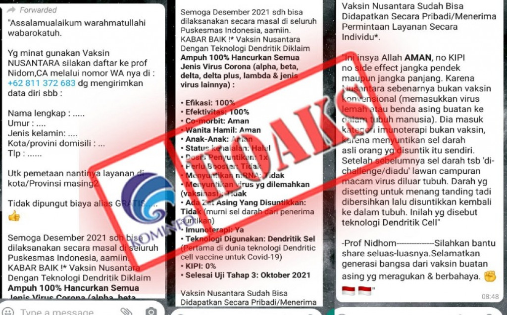 [HOAKS] Pendaftaran Penerima Vaksin Nusantara