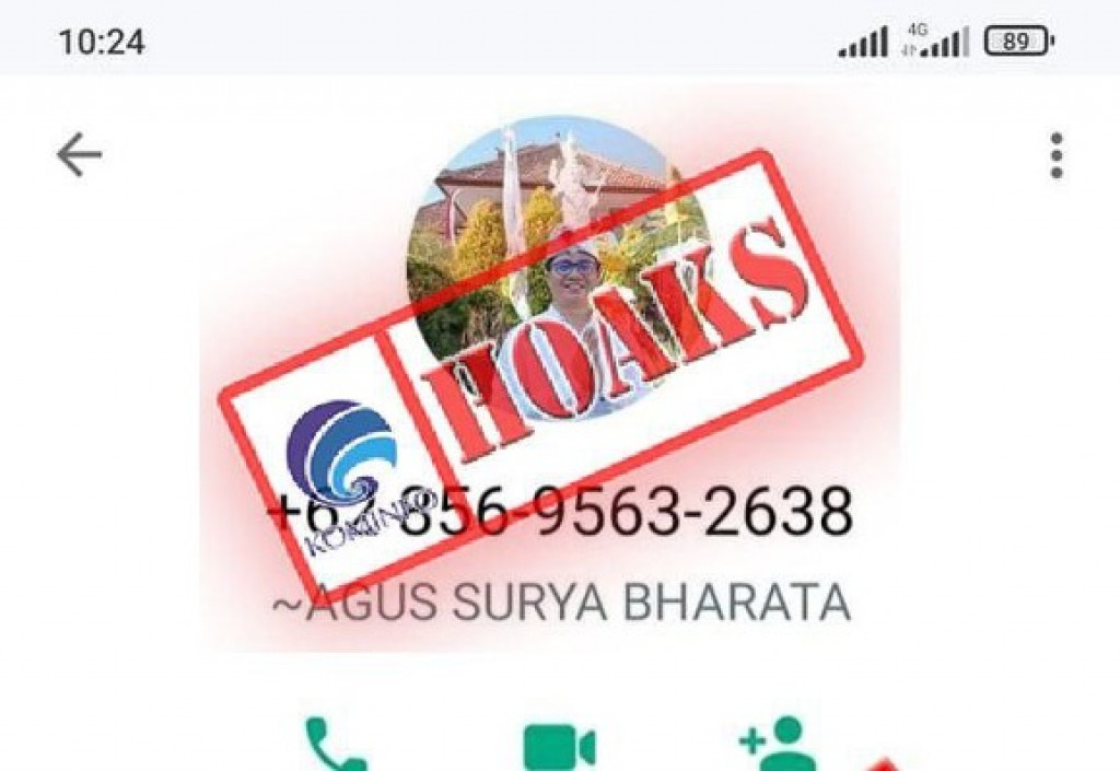 [HOAKS] Akun WhatsApp Mengatasnamakan Sekretaris DISDIKPORA Kabupaten Buleleng