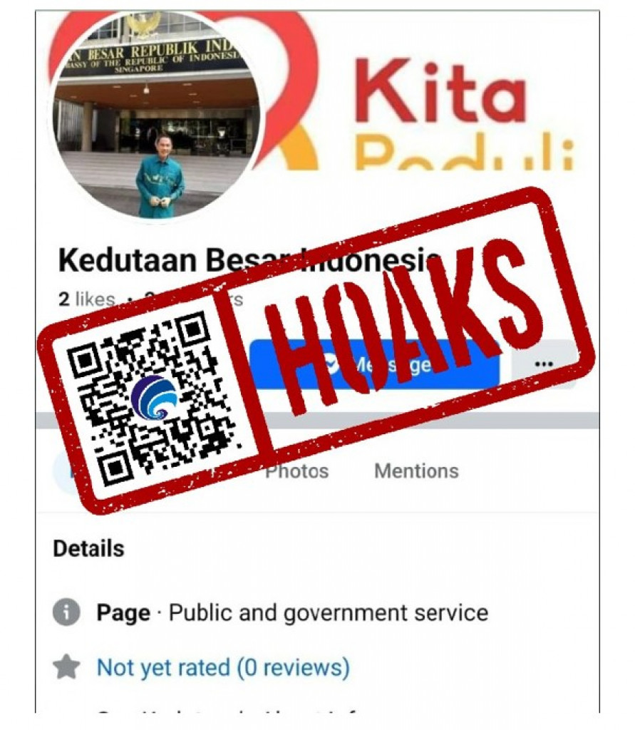 [HOAKS] Akun Facebook Mengatasnamakan KBRI Singapura