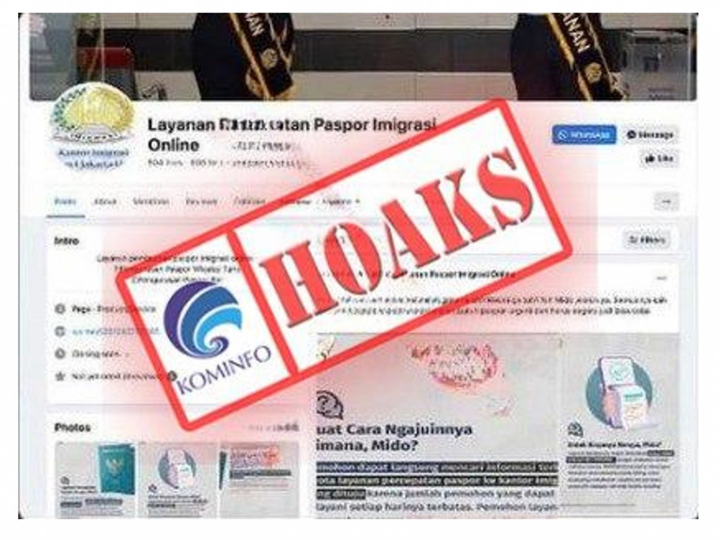 [HOAKS] Akun Facebook Mengatasnamakan Layanan Imigrasi Online