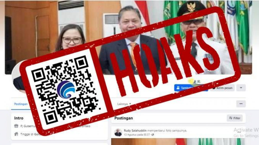 [HOAKS] Akun Facebook Mengatasnamakan Gubernur Gorontalo Rudy Salahuddin
