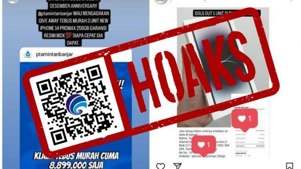 [HOAKS] Akun Instagram PT Air Minum Intan Banjar Tawarkan Giveaway Tebus Murah