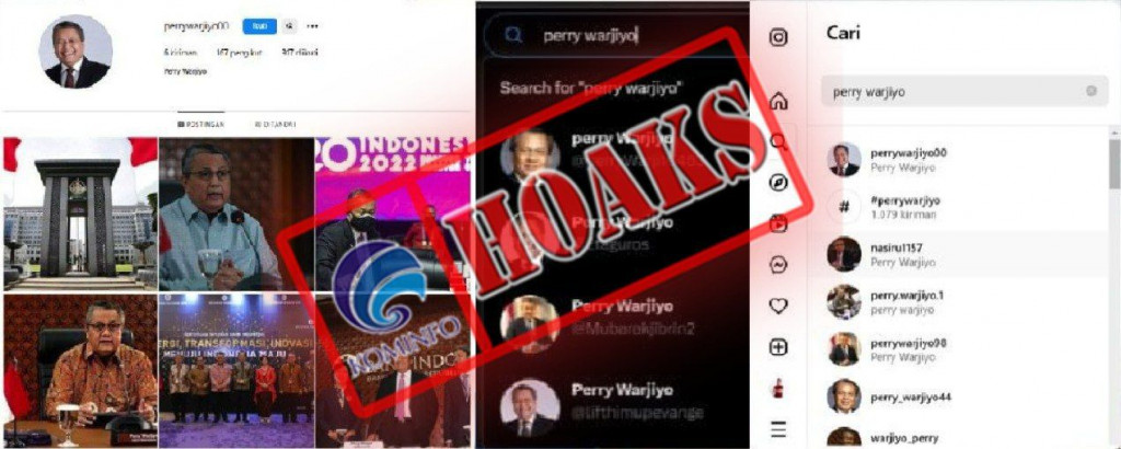 [HOAKS] Akun Media Sosial Mengatasnamakan Gubernur Bank Indonesia