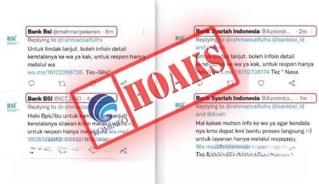 [HOAKS] Akun Twitter Mengatasnamakan Bank Syariah Indonesia