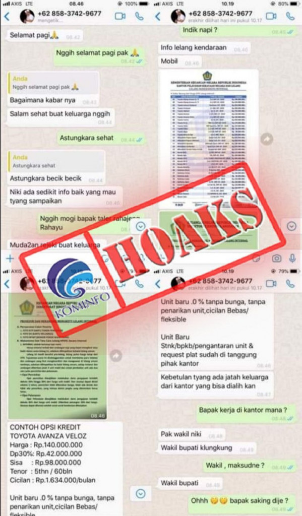 [HOAKS] Akun WhatsApp Mengatasnamakan Wakil Bupati Klungkung