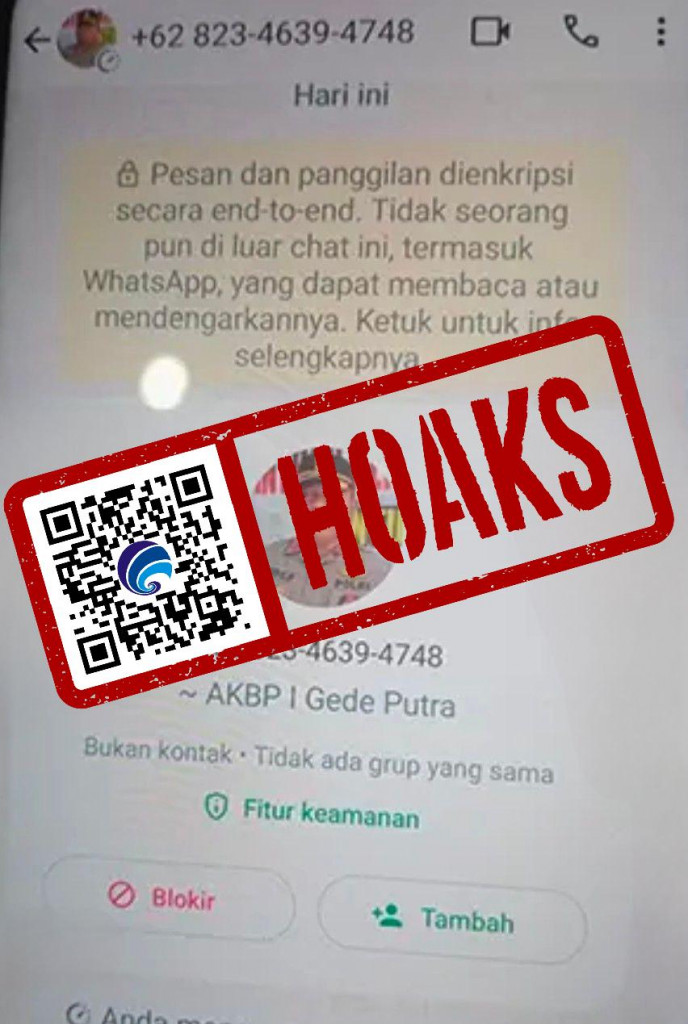[HOAKS] Akun WhatsApp Mengatasnamakan Kapolres Mimika, AKBP I Gede Putra