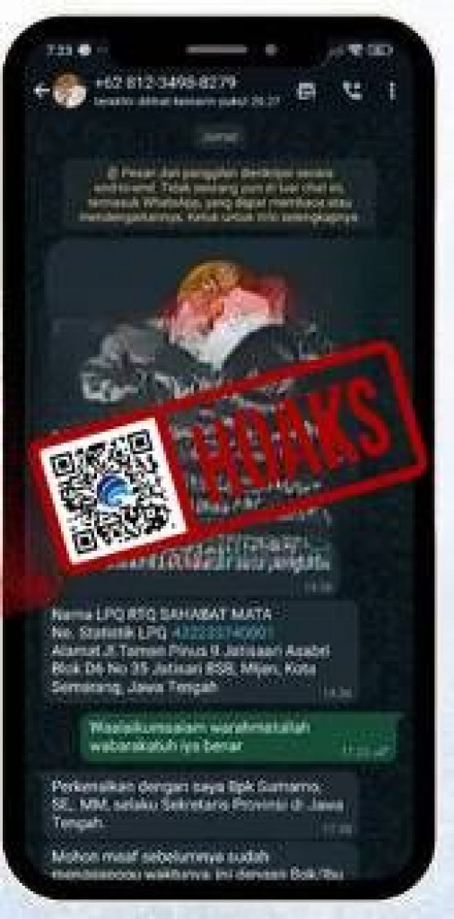 [HOAKS] Akun WhatsApp Mengatasnamakan Sekretaris Daerah Provinsi Jawa Tengah