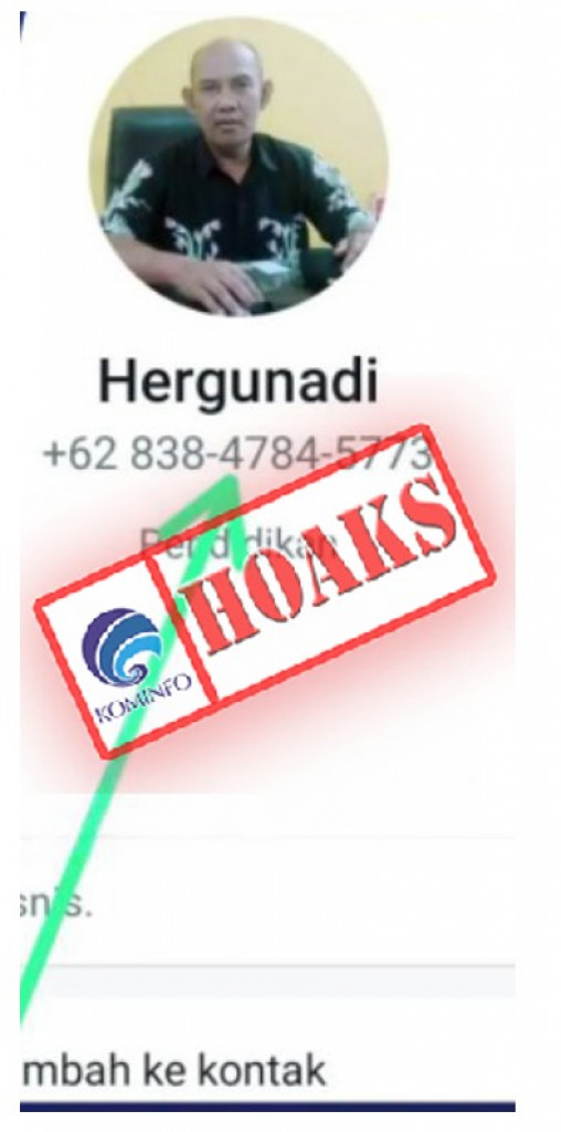 [HOAKS] Nomor WhatsApp Mengatasnamakan Sekretaris Daerah Kabupaten Magetan Ir. Hergunadi M.T.