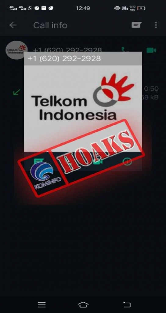 [HOAKS] Akun WhatsApp Mengatasnamakan Telkom Indonesia