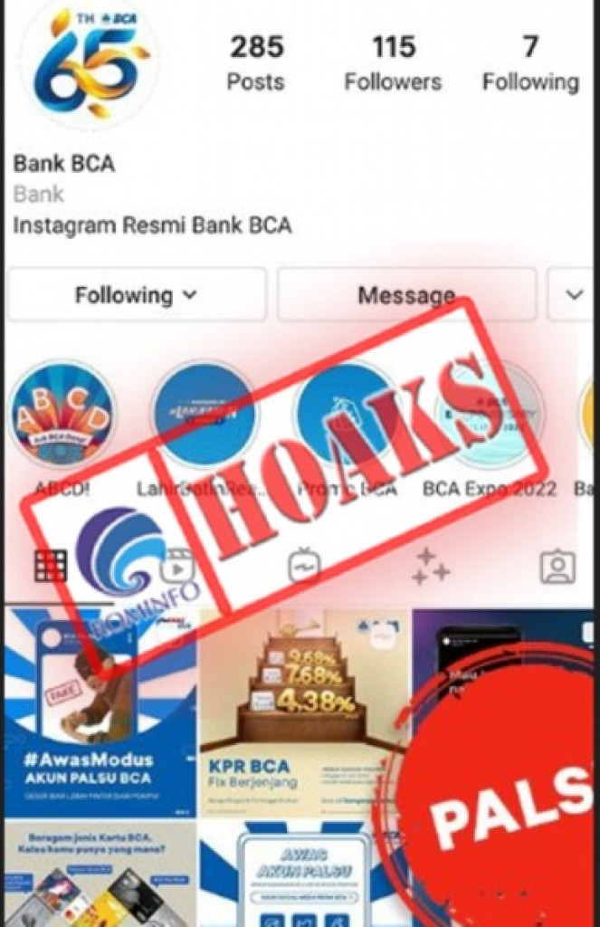 [HOAKS] Akun Instagram Mengatasnamakan BCA
