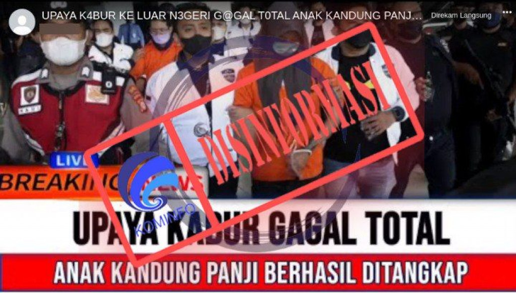 [DISINFORMASI] Anak Panji Gumilang Ditangkap oleh Aparat Kepolisian karena Mencoba Melarikan Diri ke Luar Negeri