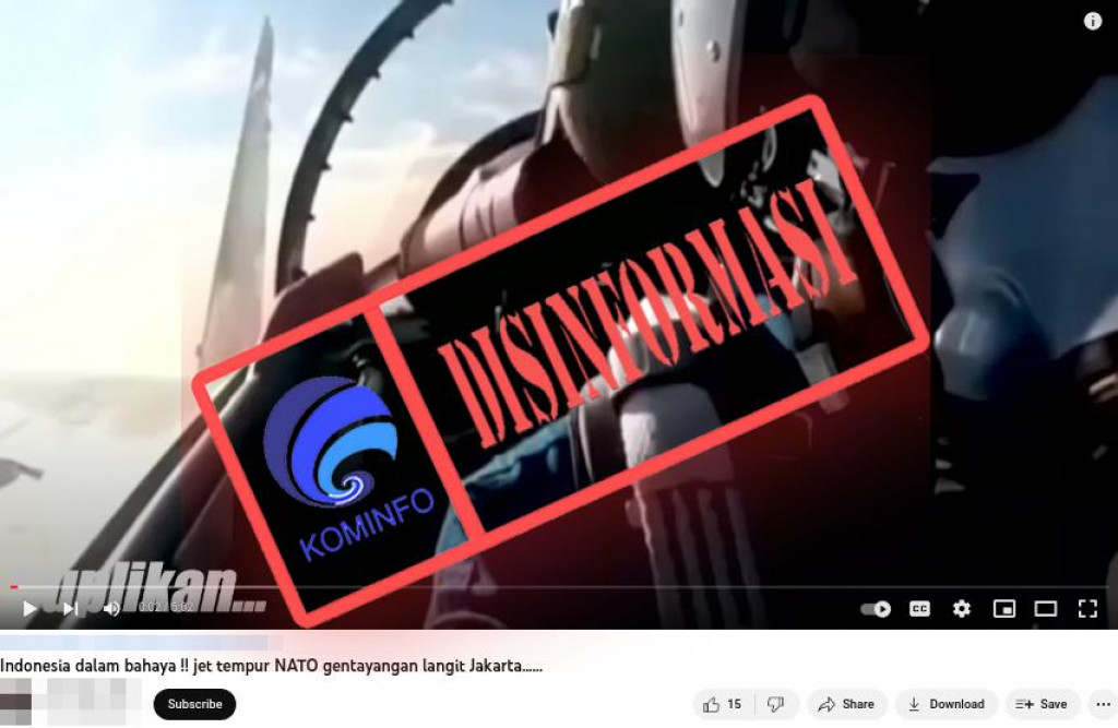[DISINFORMASI] Ancaman Bahaya Jet Tempur NATO Terbang di Langit Jakarta