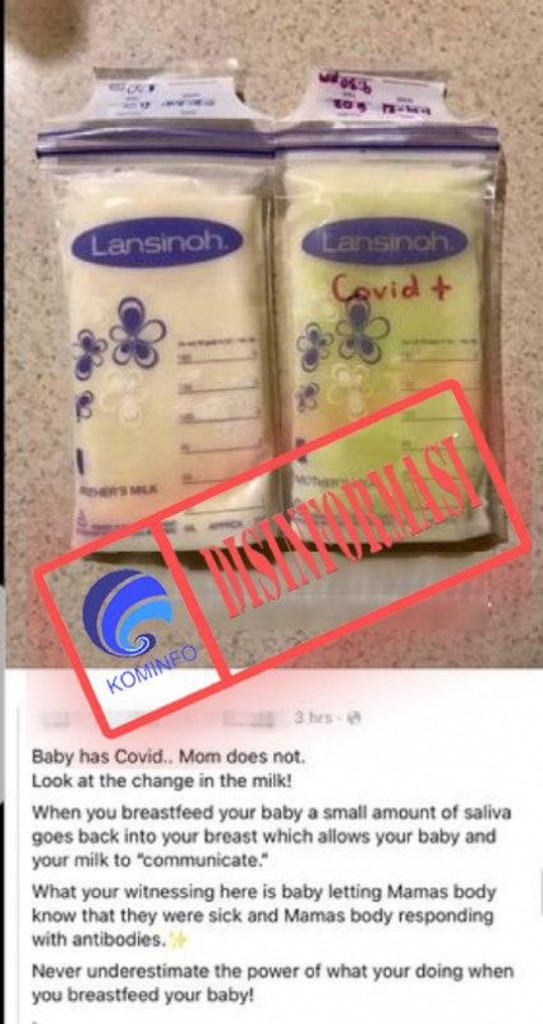 [DISINFORMASI] Antibodi Covid-19 Menyebabkan ASI Berubah Warna