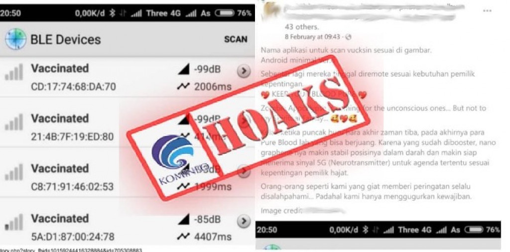 [HOAKS] Aplikasi Android untuk Scan Vaksin Covid-19 yang Terhubung Jaringan 5G