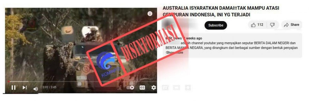 [DISINFORMASI] Australia Isyaratkan Damai dengan Indonesia