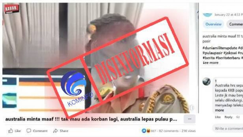 [DISINFORMASI] Australia Minta Maaf dan Melepas Pulau Pasir