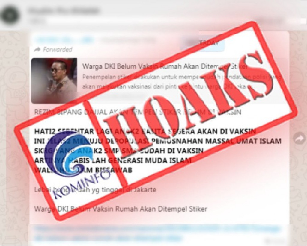 [HOAKS] Balita akan Divaksin Covid-19 Upaya Menuju Pemusnahan Massal Umat Islam