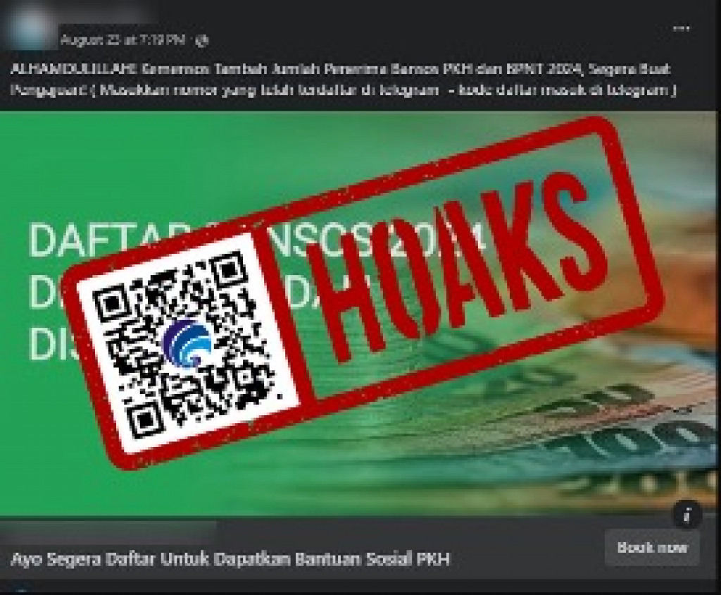 [HOAKS] Pendaftaran Penerima Bansos PKH melalui Telegram