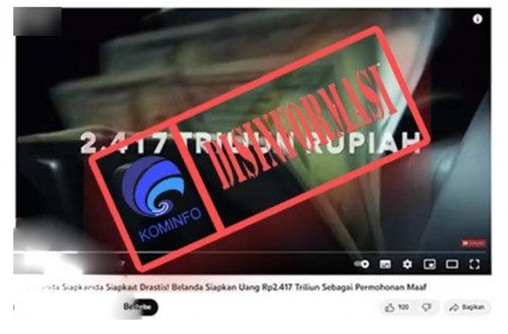 [DISINFORMASI] Belanda Akui Kemerdekaan Indonesia dan Siapkan Uang Kompensasi Sebesar Rp2.417 Triliun