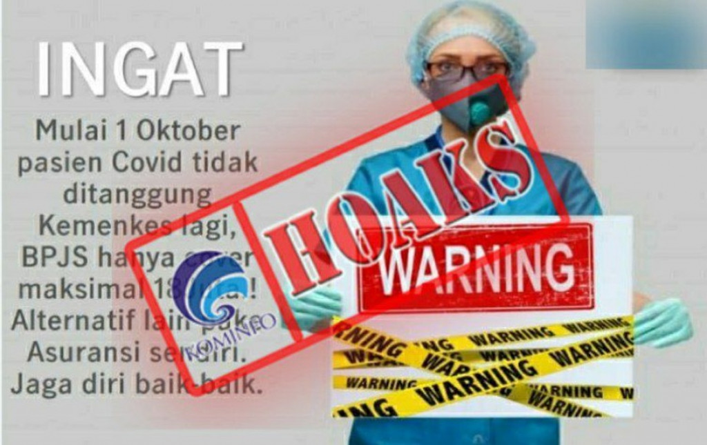 [HOAKS] Biaya Perawatan Pasien Covid-19 Tidak Ditanggung oleh Kemenkes Mulai 1 Oktober 2021