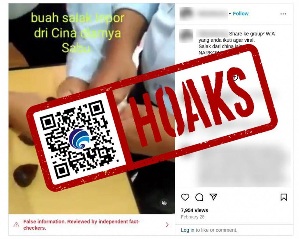 [HOAKS] Buah Salak Berisi Narkoba dari Cina