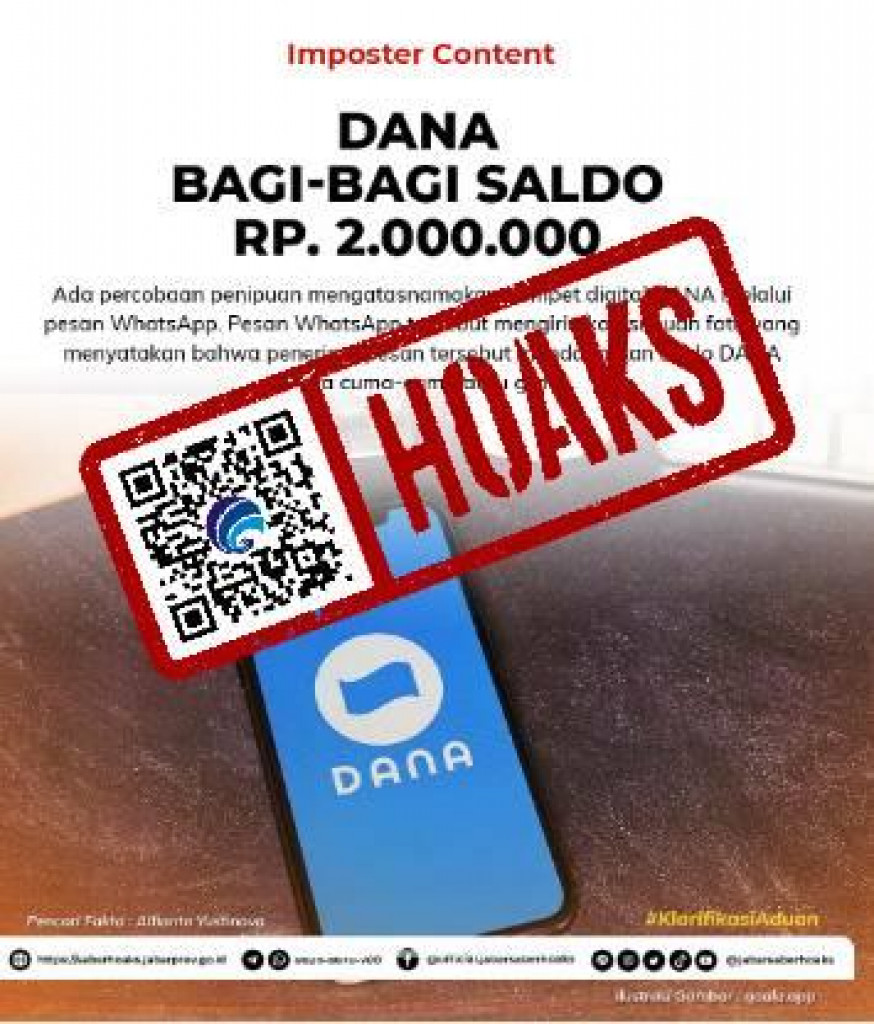 [HOAKS] DANA Bagi-Bagi Saldo Rp2.000.000
